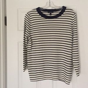 J Crew Merino Stripe Crew Neck Sweater